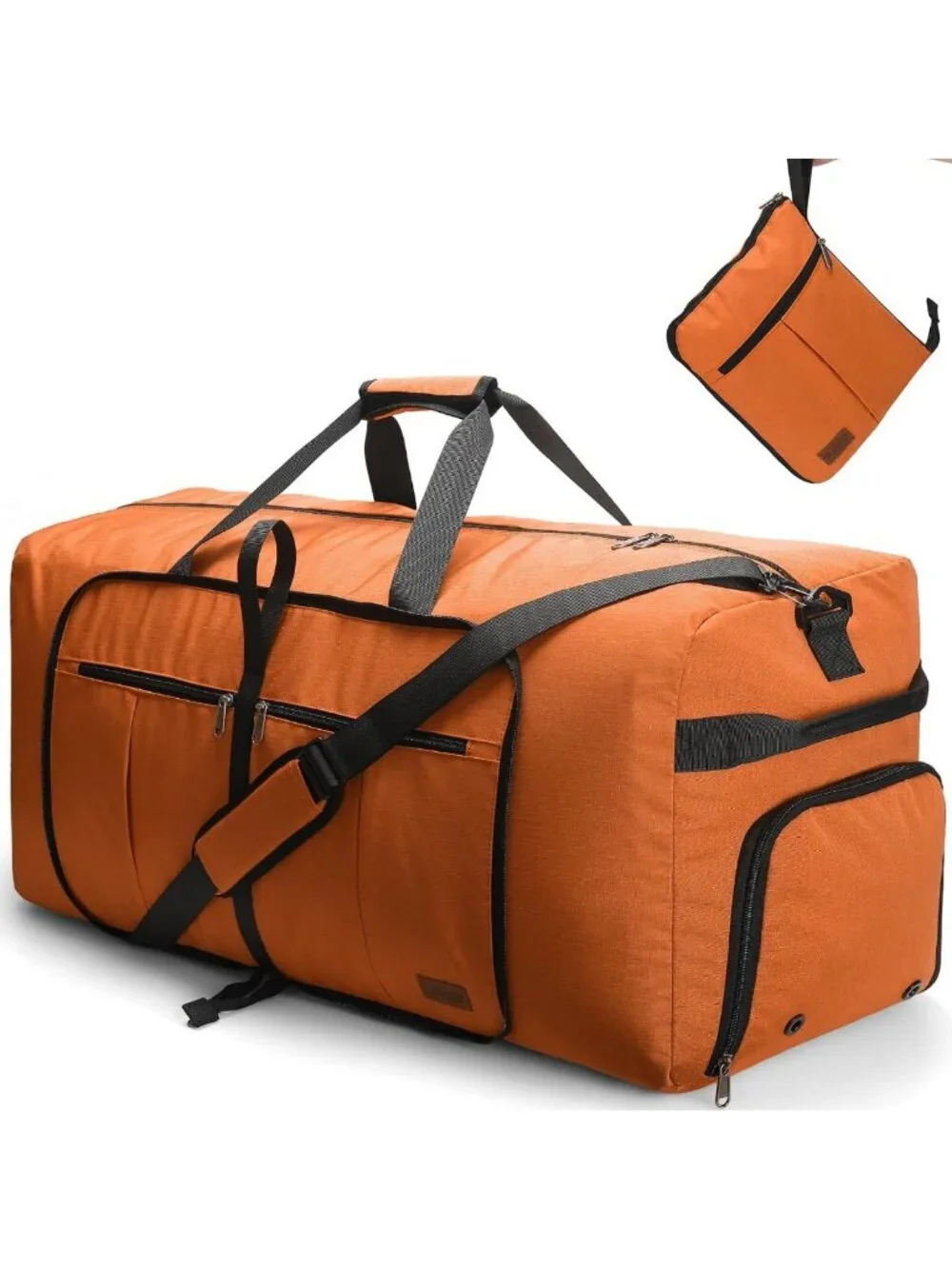 Extra Large 80L Waterproof Duffle Bag for Travel, Foldable with Shoe Compartment